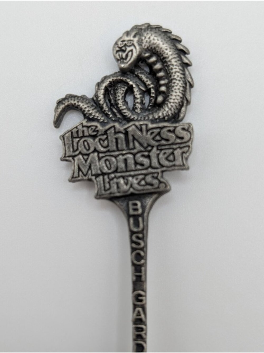 Vintage Pewter Souvenir Spoon Busch Gardens Loch Ness Monster Collectible